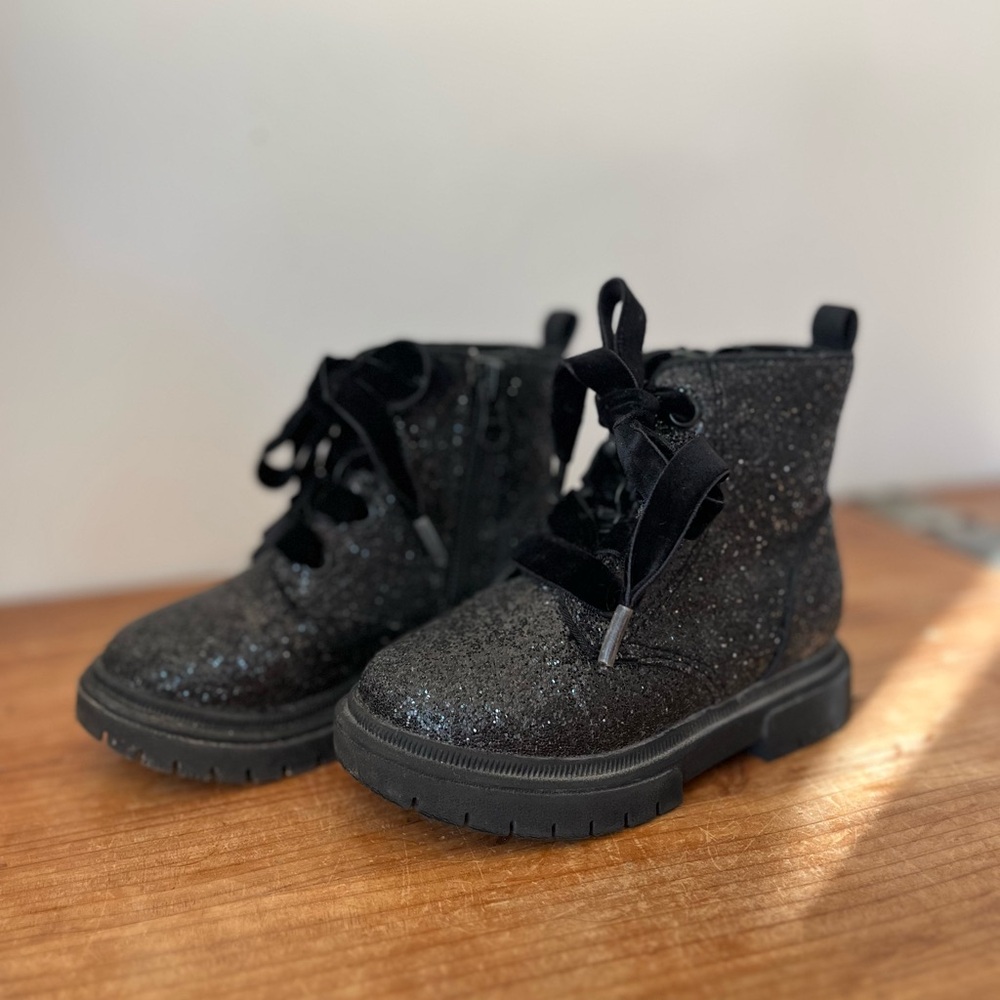 Cat & Jack Sparkly Black Kids Boots